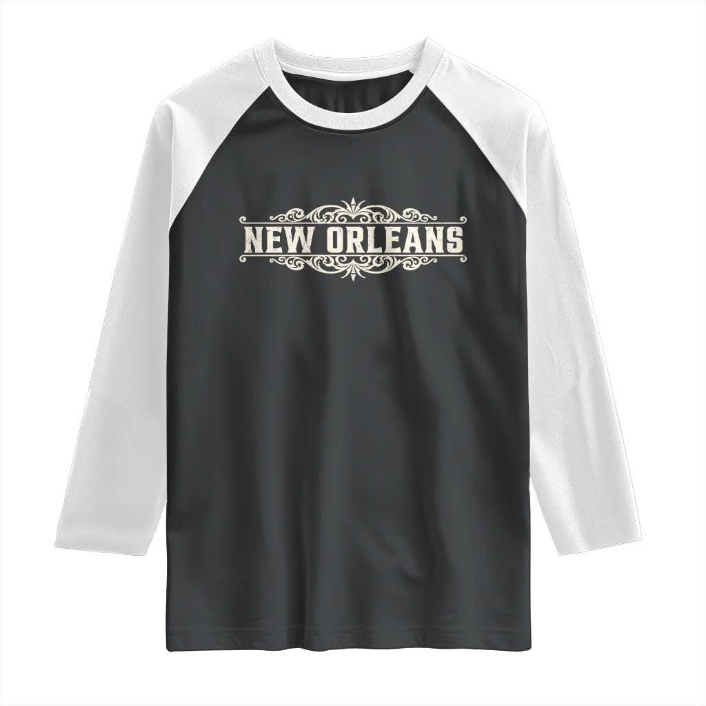 NOLA New Orleans Pride Vintage Scrollwork Raglan Shirt