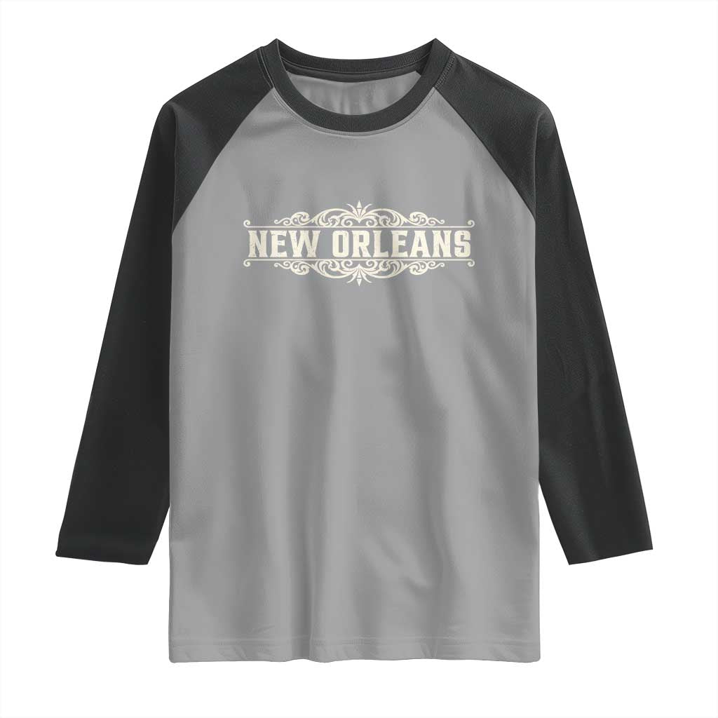 NOLA New Orleans Pride Vintage Scrollwork Raglan Shirt