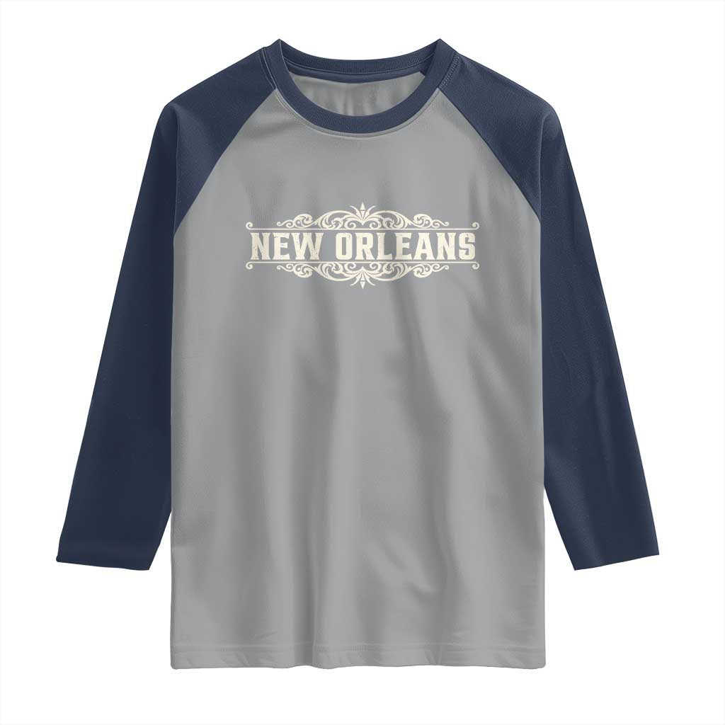 NOLA New Orleans Pride Vintage Scrollwork Raglan Shirt