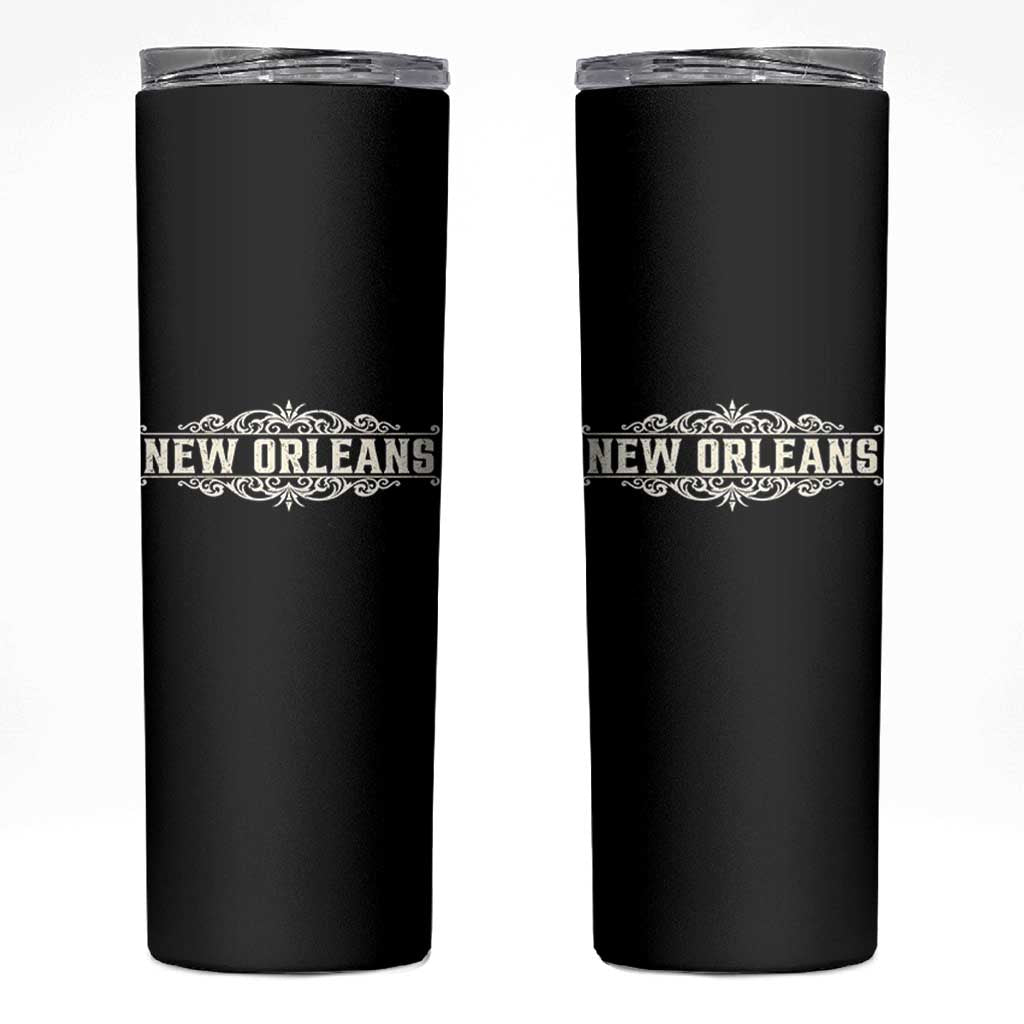NOLA New Orleans Pride Vintage Scrollwork Skinny Tumbler