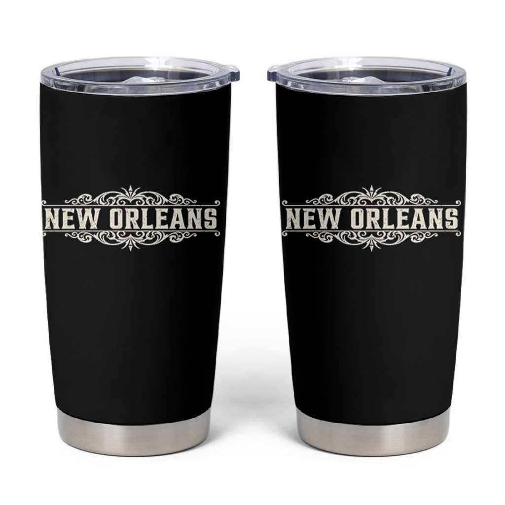 NOLA New Orleans Pride Vintage Scrollwork Tumbler Cup