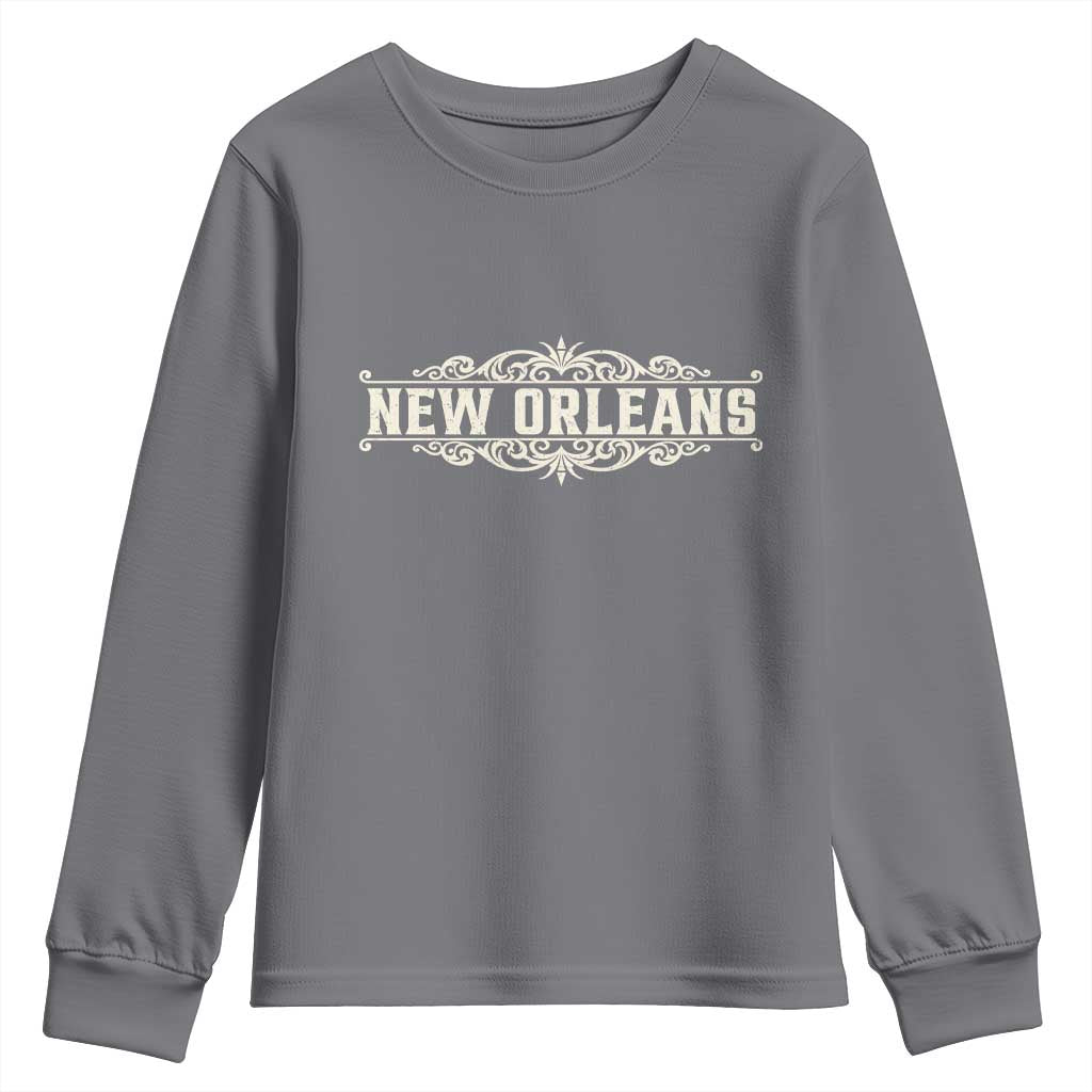 NOLA New Orleans Pride Vintage Scrollwork Youth Sweatshirt