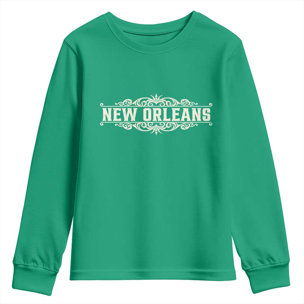 NOLA New Orleans Pride Vintage Scrollwork Youth Sweatshirt