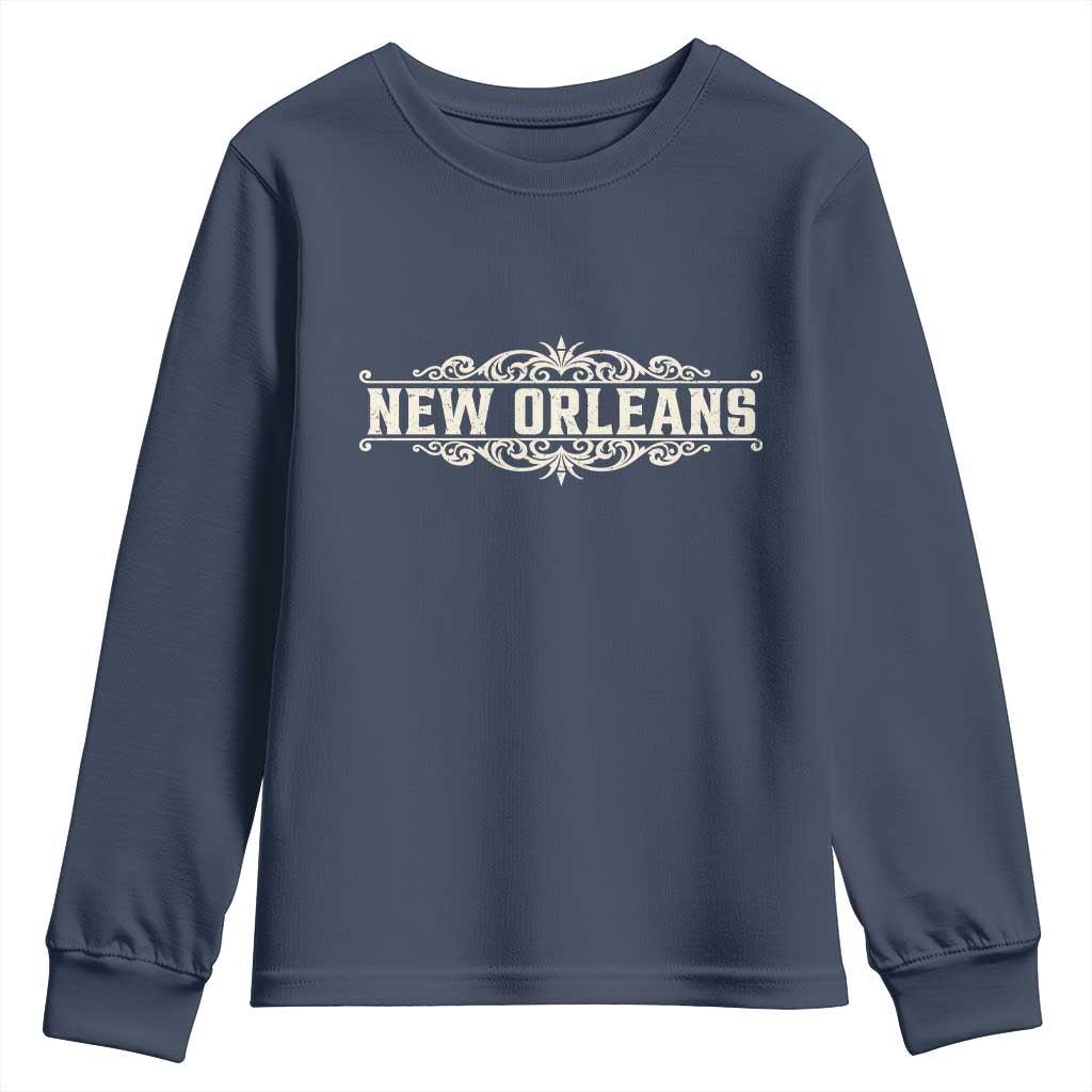 NOLA New Orleans Pride Vintage Scrollwork Youth Sweatshirt