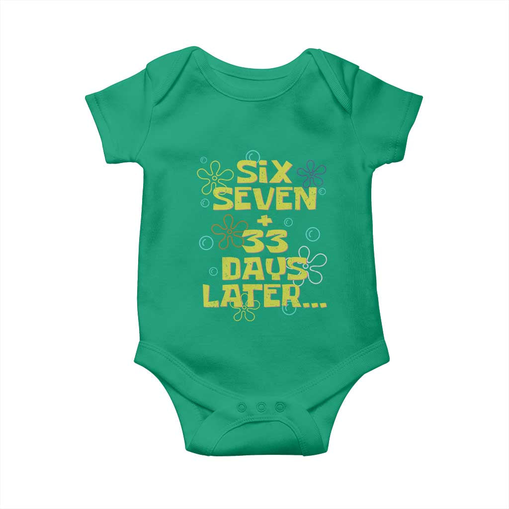 Funny 67 33 100 Days Of School Baby Onesie 100th Day Six Seven Days Later
