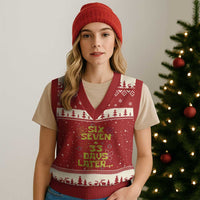Funny 67 33 100 Days Of School V-Neck Knit Sweater Vest 100th Day Six Seven Days Later