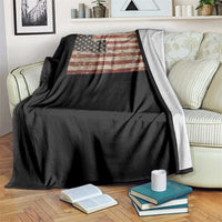 Louisiana Pride Vintage American Flag State Map Throw Blanket