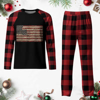 Louisiana Pride Vintage American Flag State Map Plaid Pajama Set