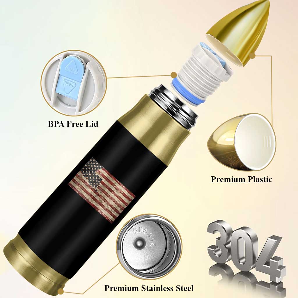 Louisiana Pride Vintage American Flag State Map Bullet Tumbler