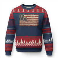 Louisiana Pride Vintage American Flag State Map Ugly Christmas Sweater