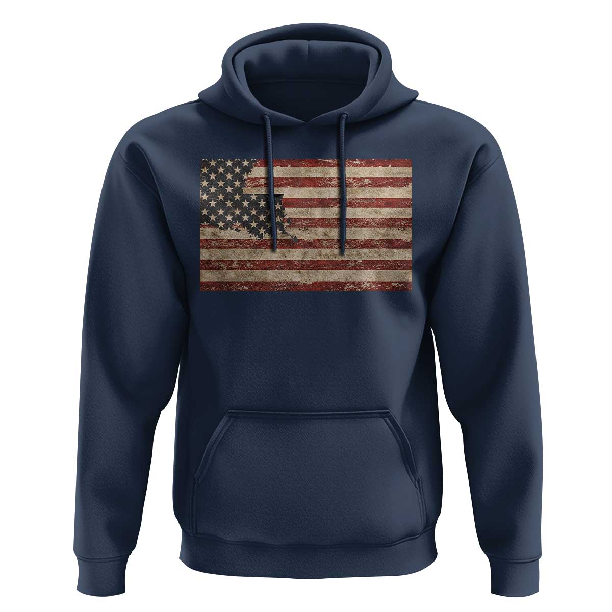 Louisiana Pride Vintage American Flag State Map Hoodie