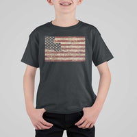 Louisiana Pride Vintage American Flag State Map T Shirt For Kid