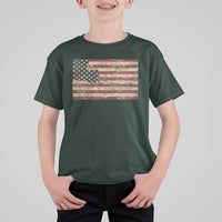 Louisiana Pride Vintage American Flag State Map T Shirt For Kid