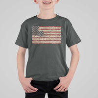 Louisiana Pride Vintage American Flag State Map T Shirt For Kid