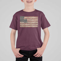 Louisiana Pride Vintage American Flag State Map T Shirt For Kid