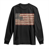 Louisiana Pride Vintage American Flag State Map Long Sleeve Shirt