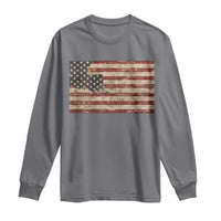 Louisiana Pride Vintage American Flag State Map Long Sleeve Shirt