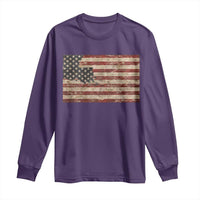 Louisiana Pride Vintage American Flag State Map Long Sleeve Shirt