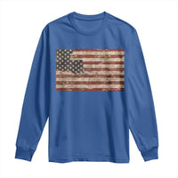 Louisiana Pride Vintage American Flag State Map Long Sleeve Shirt