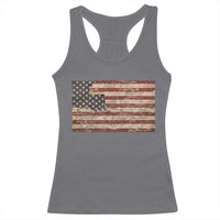Louisiana Pride Vintage American Flag State Map Racerback Tank Top