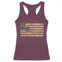 Louisiana Pride Vintage American Flag State Map Racerback Tank Top