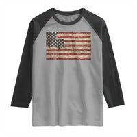 Louisiana Pride Vintage American Flag State Map Raglan Shirt
