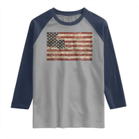 Louisiana Pride Vintage American Flag State Map Raglan Shirt