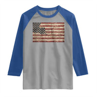 Louisiana Pride Vintage American Flag State Map Raglan Shirt