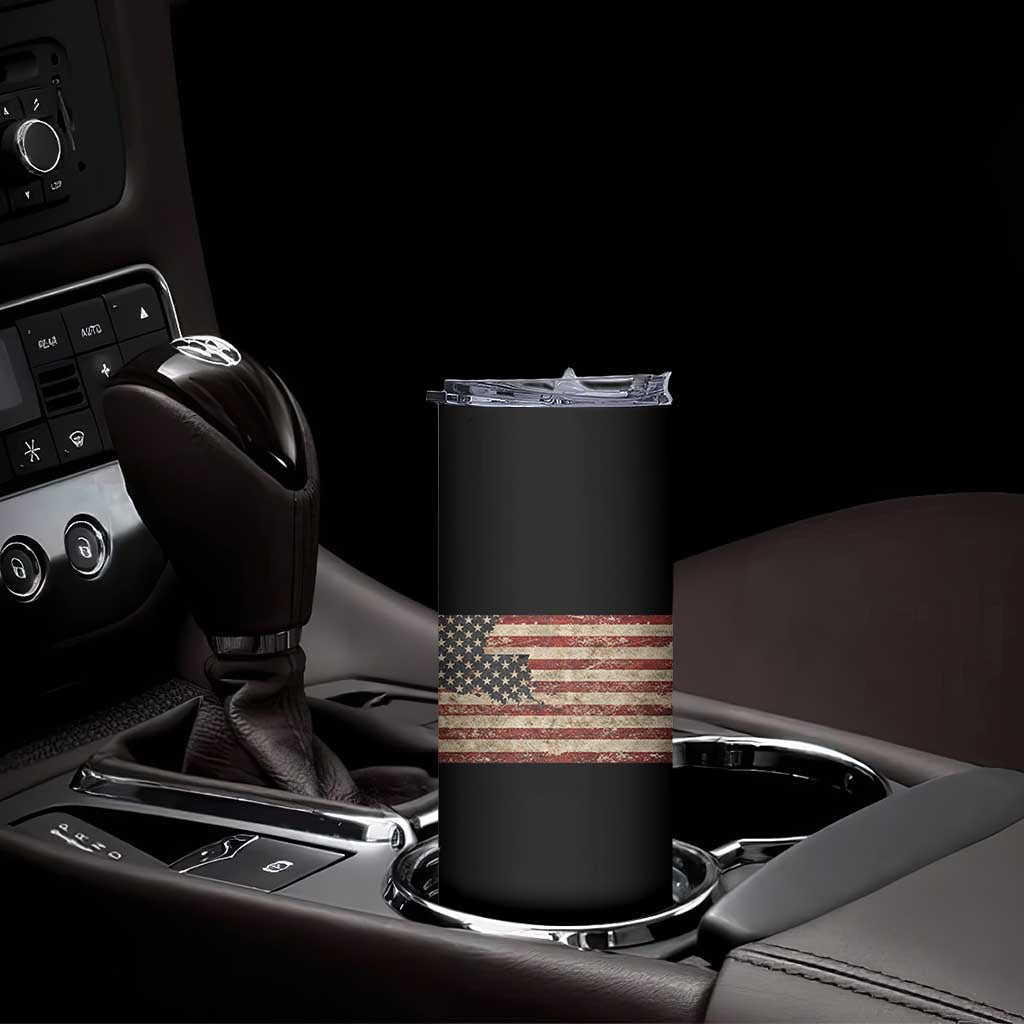 Louisiana Pride Vintage American Flag State Map Skinny Tumbler