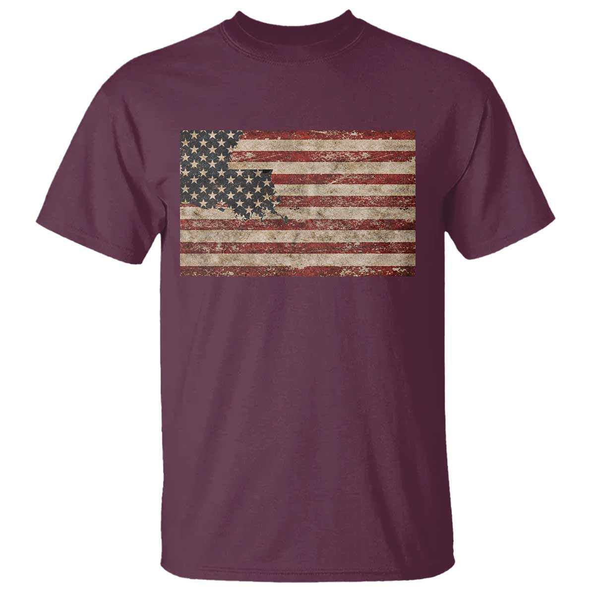 Louisiana Pride Vintage American Flag State Map T Shirt