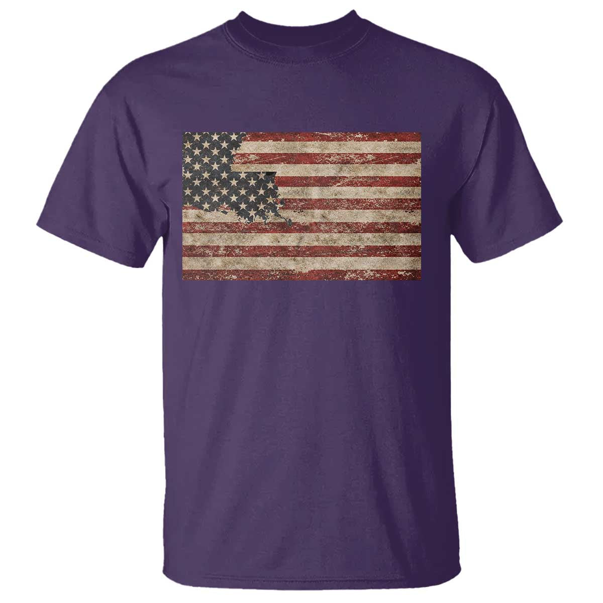 Louisiana Pride Vintage American Flag State Map T Shirt
