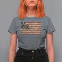 Louisiana Pride Vintage American Flag State Map T Shirt For Women