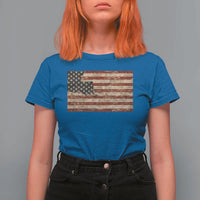 Louisiana Pride Vintage American Flag State Map T Shirt For Women