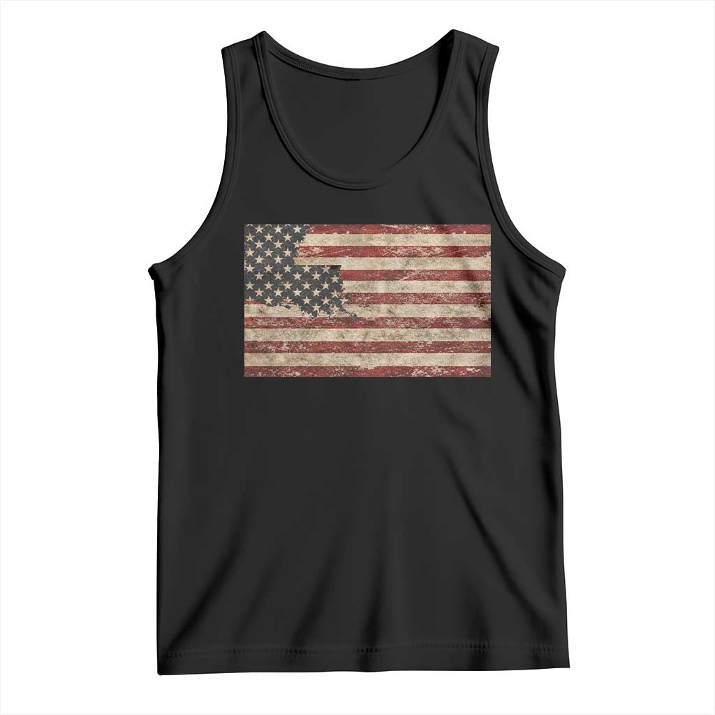 Louisiana Pride Vintage American Flag State Map Tank Top