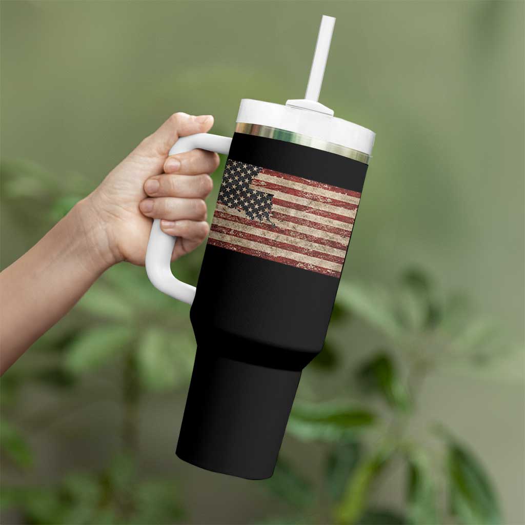Louisiana Pride Vintage American Flag State Map Tumbler With Handle