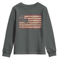 Louisiana Pride Vintage American Flag State Map Youth Sweatshirt