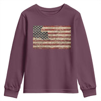 Louisiana Pride Vintage American Flag State Map Youth Sweatshirt