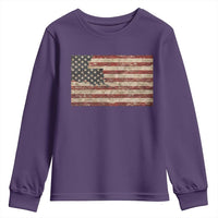 Louisiana Pride Vintage American Flag State Map Youth Sweatshirt