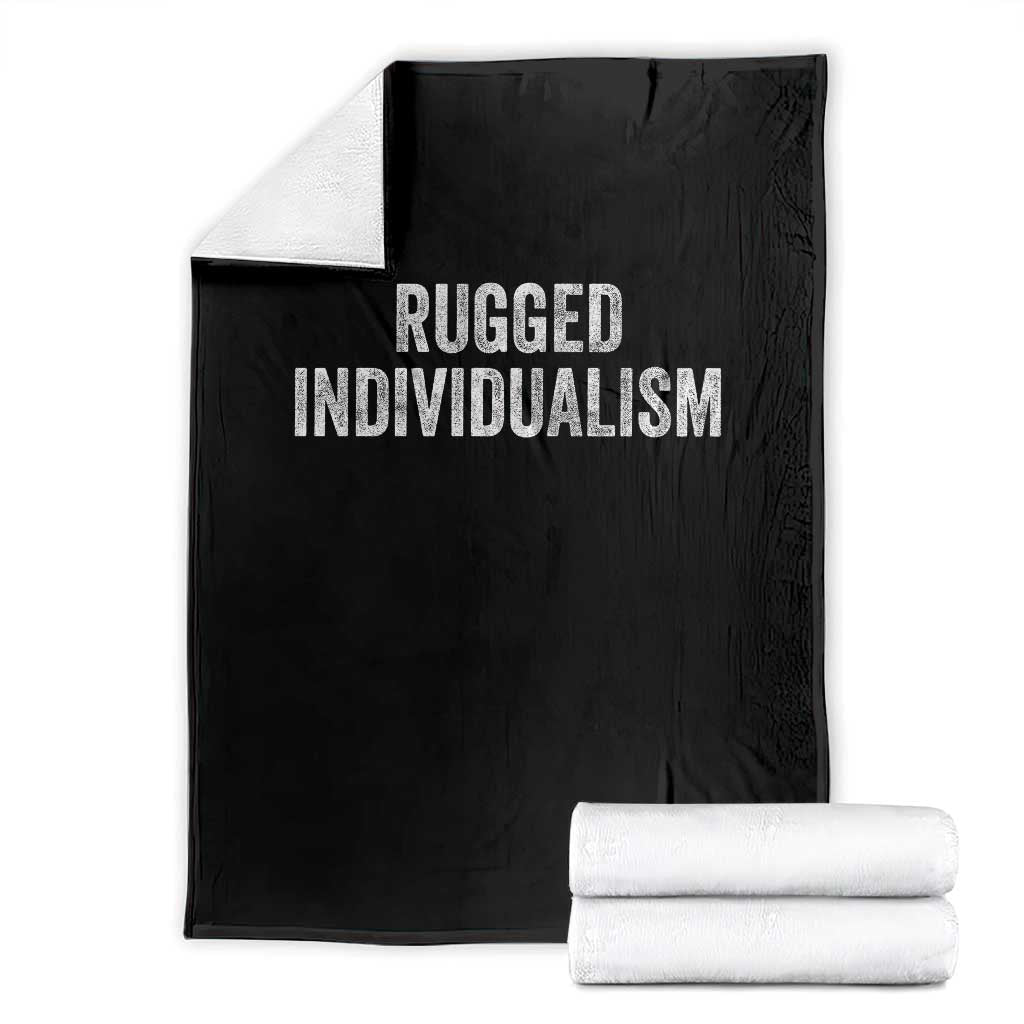 Rugged Individualism Throw Blanket Funny Capitalism Saying