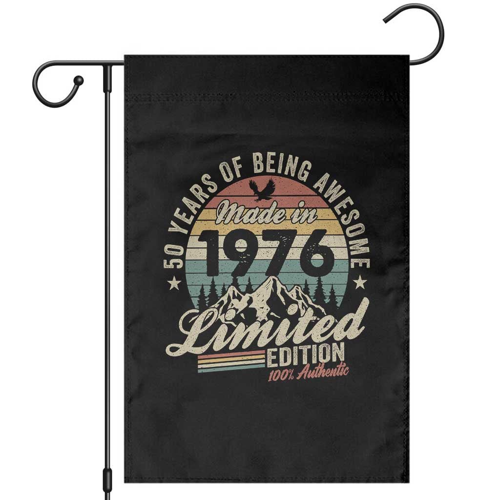 50th Birthday Made In 1976 Garden Flag 50 Years Of Being Awesome Vintage Limited Edition