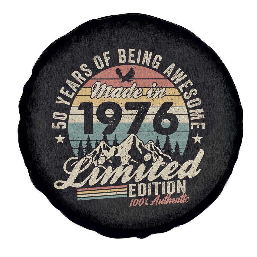 50th Birthday Made In 1976 Spare Tire Cover 50 Years Of Being Awesome Vintage Limited Edition