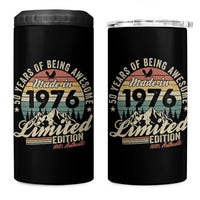 50th Birthday Made In 1976 4 in 1 Can Cooler Tumbler 50 Years Of Being Awesome Vintage Limited Edition