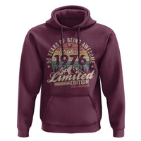 50th Birthday Made In 1976 Hoodie 50 Years Of Being Awesome Vintage Limited Edition