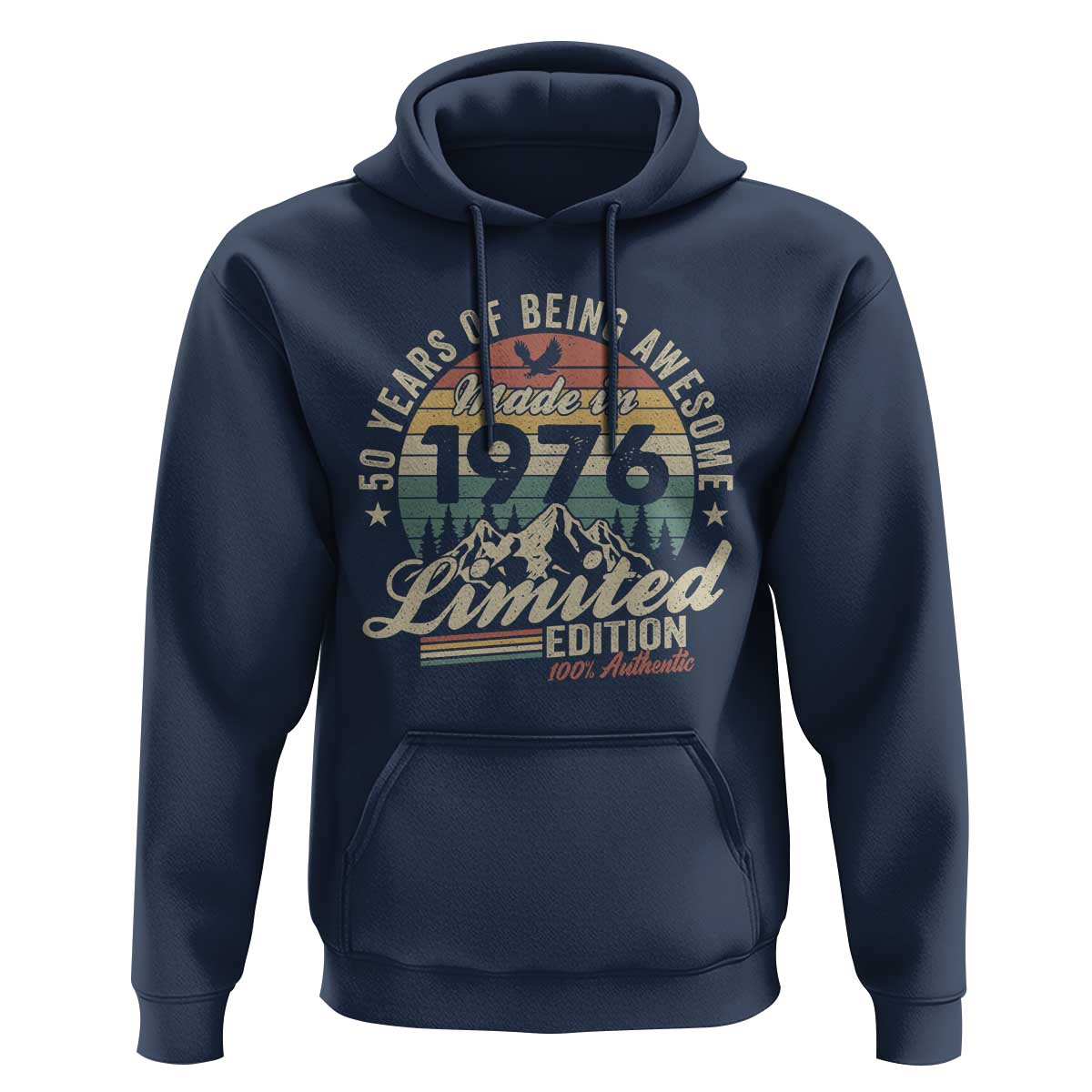 50th Birthday Made In 1976 Hoodie 50 Years Of Being Awesome Vintage Limited Edition