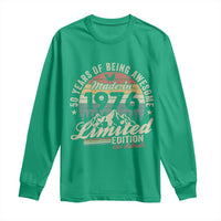 50th Birthday Made In 1976 Long Sleeve Shirt 50 Years Of Being Awesome Vintage Limited Edition