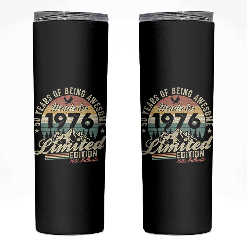 50th Birthday Made In 1976 Skinny Tumbler 50 Years Of Being Awesome Vintage Limited Edition