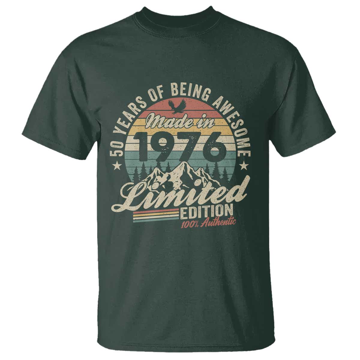 50th Birthday Made In 1976 T Shirt 50 Years Of Being Awesome Vintage Limited Edition