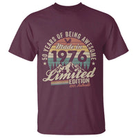 50th Birthday Made In 1976 T Shirt 50 Years Of Being Awesome Vintage Limited Edition