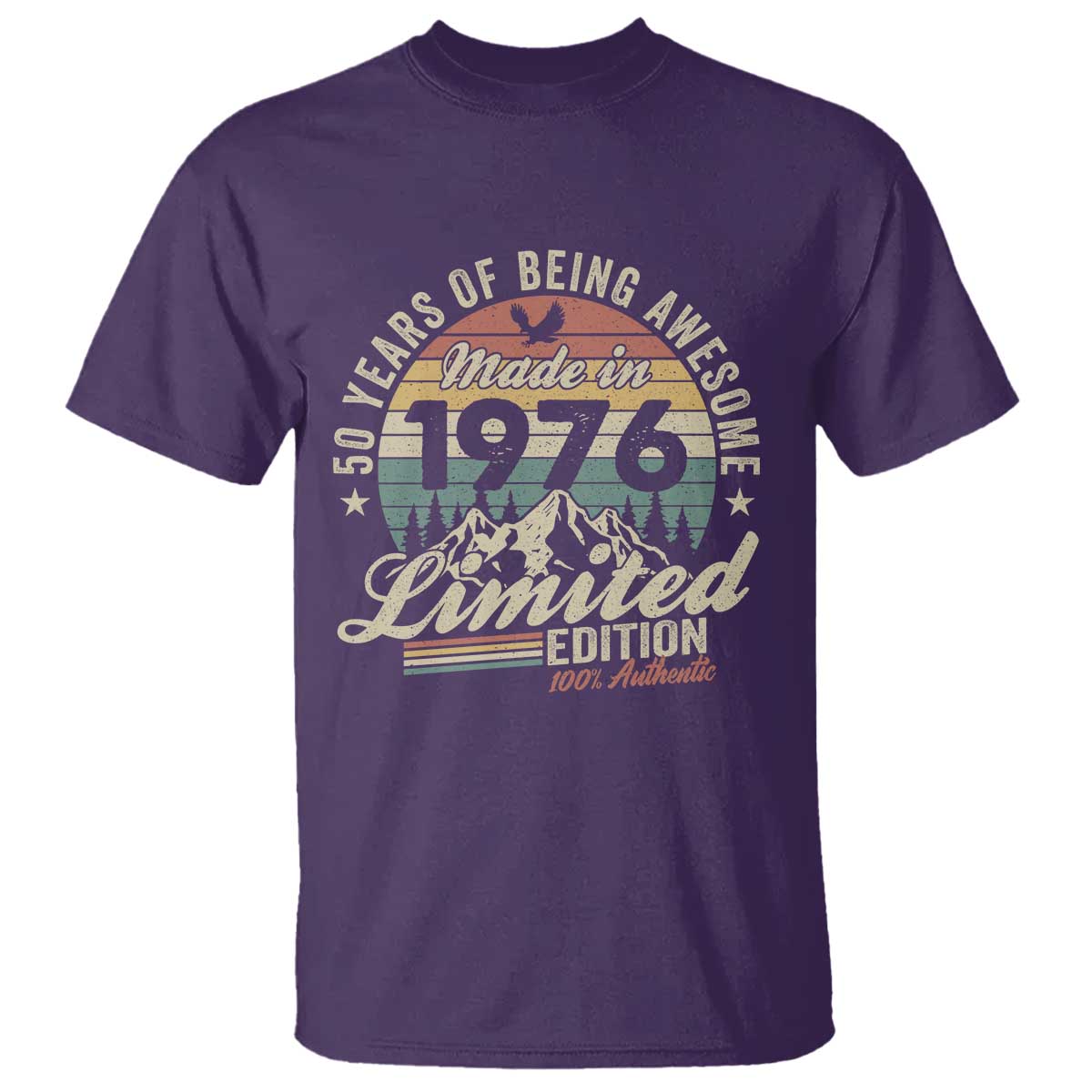 50th Birthday Made In 1976 T Shirt 50 Years Of Being Awesome Vintage Limited Edition