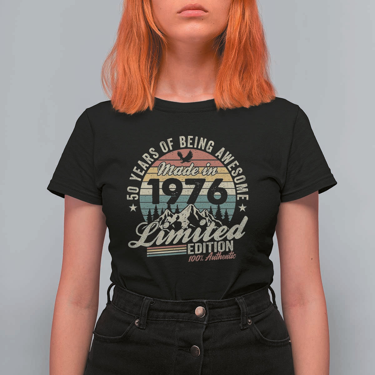 50th Birthday Made In 1976 T Shirt For Women 50 Years Of Being Awesome Vintage Limited Edition